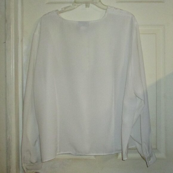 Shirt: “Jordan Woman” Sz:24W, Button Down, Round Collar, Long Sleeve, Off White - Picture 12 of 12